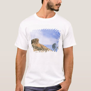 NA, USA, Texas Windmill and cliffs of Palo Duro T-Shirt