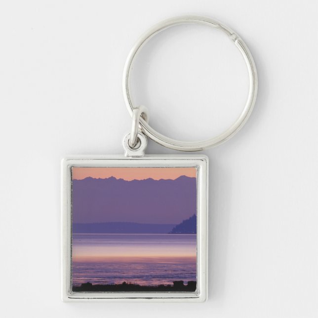 NA, USA, Washington, Conway. Olympic Mountains Key Ring (Front)