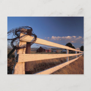 NA, USA, Washington, near Walla Walla, fence, Postcard