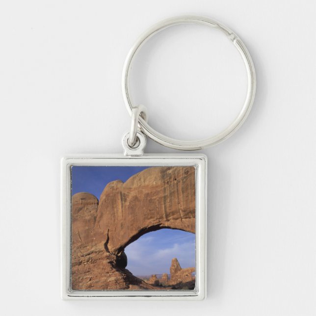 NA, Utah, Arches National Park. Double Arch Key Ring (Front)