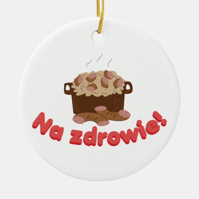 Na Zdrowie Kielbasa Ceramic Tree Decoration (Front)