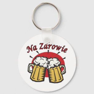 Na Zdrowie Toast With Beer Mugs Key Ring