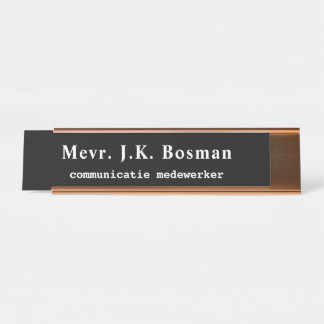 Naam en titel bureau naambordje desk name plate