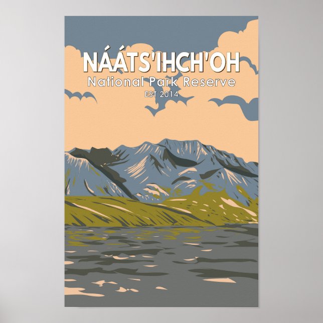 Naats'ihch'oh National Park Reserve Travel Vintage Poster (Front)
