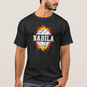 Nabila Name Volleyball Player Girls Ball and Net S T-Shirt