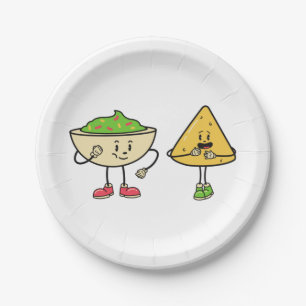 Nacho And Guacamole Paper Plate