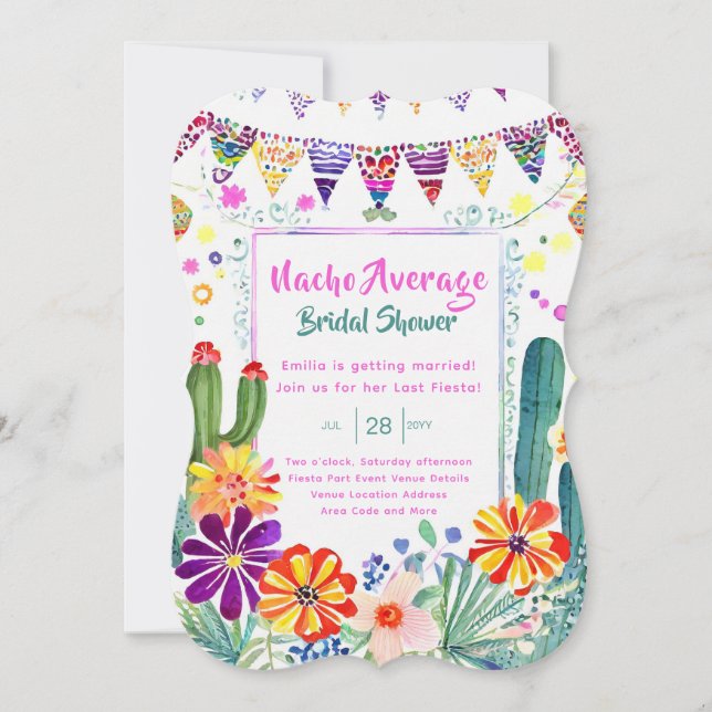 Nacho Average Bridal Shower Last Fiesta Invitation (Front)