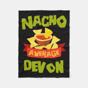 Nacho Average Devon Funny Birthday Personalised Fleece Blanket