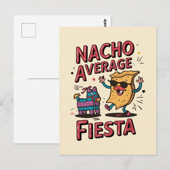 Nacho Average Fiesta – Fun, Colourful Nacho Design Postcard (Front/Back)