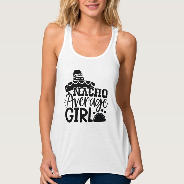 nacho average girl beach hot tank top design (Front)