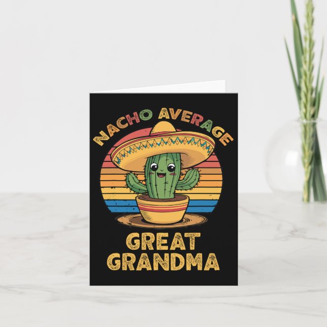 Nacho Average Great Grandma Matching Mexican Cinco Card (Front)