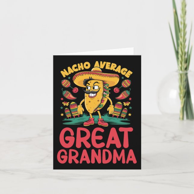 Nacho Average Great Grandma Mexican Matching Cinco Card (Front)