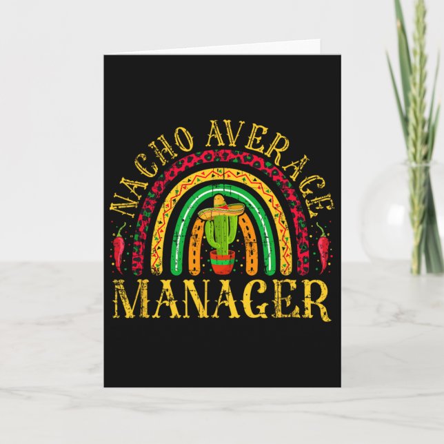 Nacho Average Manager Cinco De Mayo Mexican Leopar Card (Front)