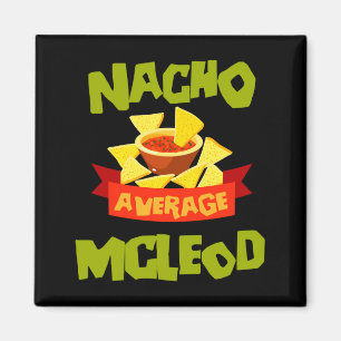 Nacho average mcleod funny birthday surname magnet