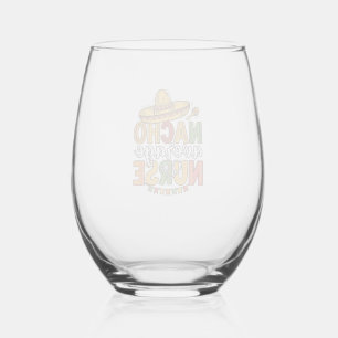 Nacho Average Nurse Cinco De Mayo Shirt Design_1 Stemless Wine Glass
