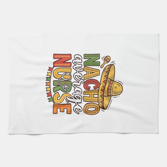 Nacho Average Nurse Cinco De Mayo Shirt Design_1 Tea Towel (Horizontal)