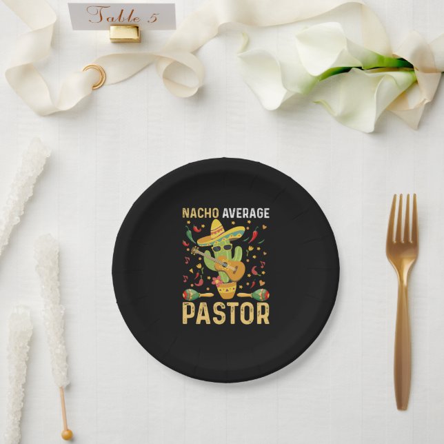Nacho Average Pastor Religious Leader Cinco De May Paper Plate (Wedding)