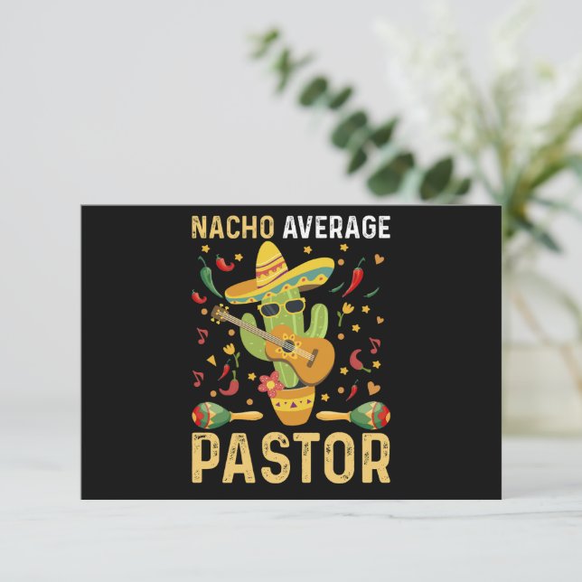 Nacho Average Pastor Religious Leader Cinco De May Thank You Card (Standing Front)