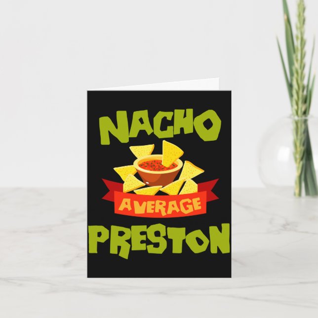 Nacho average preston funny birthday surname card (Front)