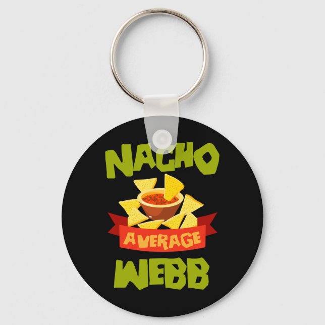 Nacho Average Webb Funny Birthday Personalised Key Ring (Front)