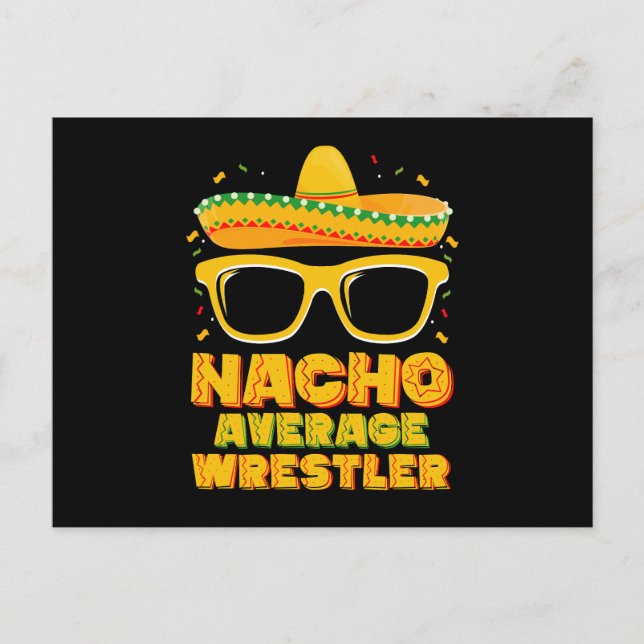Nacho Average Wrestler Wrestling Cinco de Mayo Postcard (Front)