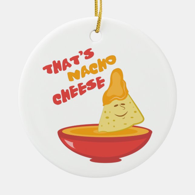 Nacho Cheese Ceramic Tree Decoration (Front)