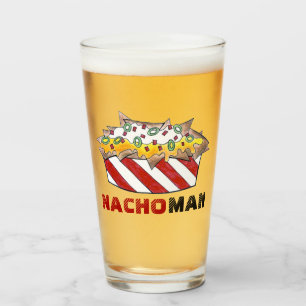NACHO (MACHO) MAN Cheese Chips Foodie Glass