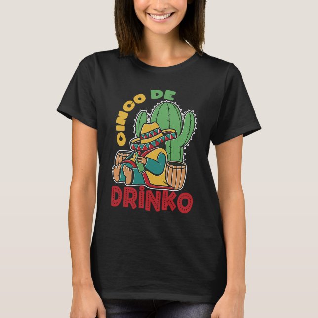Nacho Mexican Holiday Taco Sombrero Poncho Cinco d T-Shirt (Front)