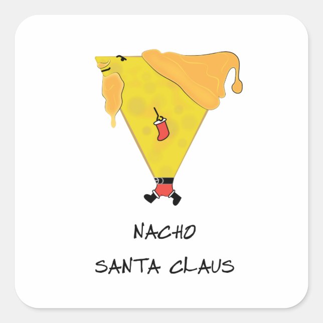 Nacho Santa Claus Square Sticker (Front)