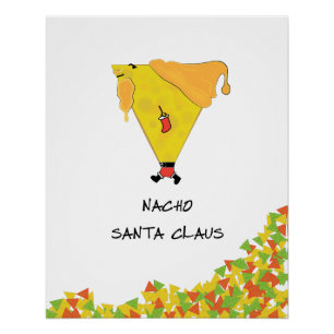 Nacho Santa with Chips Poster