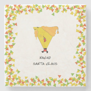Nacho Santa with Chips Stone Coaster