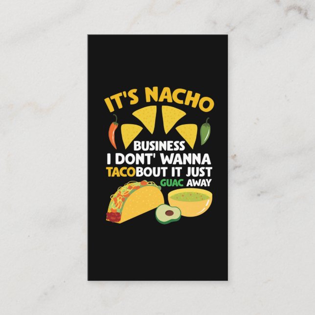 Nacho Taco Guacamole Dip Fast Food Cinco de Mayo Business Card (Front)