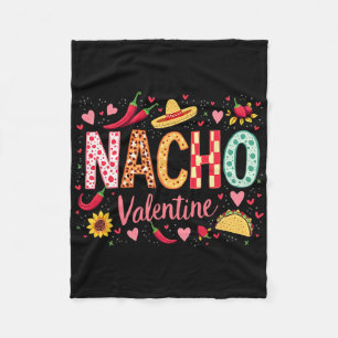 Nacho Valentine Funny Sombrero And Taco Design  Fleece Blanket