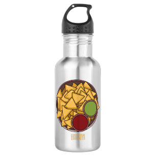 Nachos cartoon illustration 532 ml water bottle