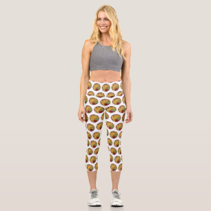 Nachos cartoon illustration capri leggings