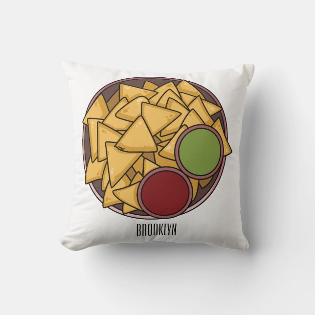 Nachos cartoon illustration  cushion (Front)