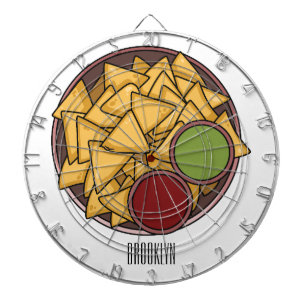 Nachos cartoon illustration  dartboard