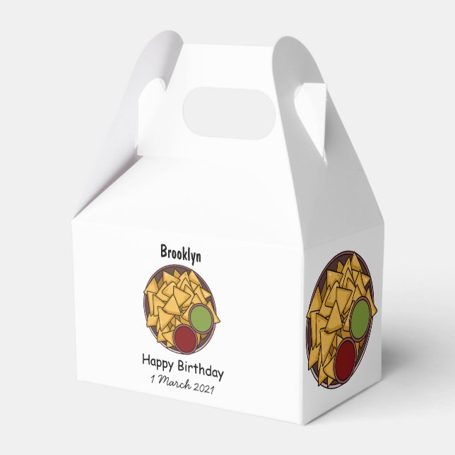 Nachos cartoon illustration favour box (Front Side)