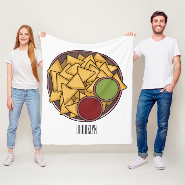 Nachos cartoon illustration  fleece blanket (In Situ)