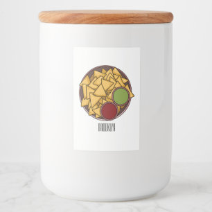 Nachos cartoon illustration  food label