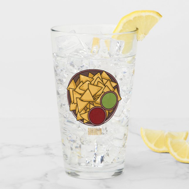 Nachos cartoon illustration  glass (Back Ice)