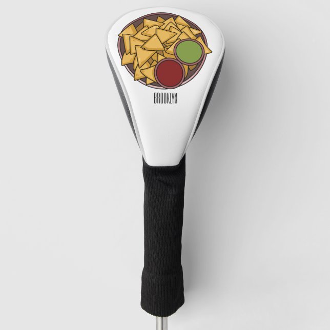 Nachos cartoon illustration  golf head cover (Front)