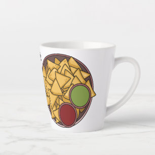 Nachos cartoon illustration latte mug