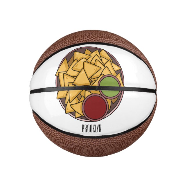 Nachos cartoon illustration  mini basketball (Front)