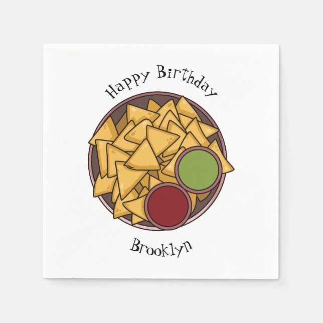 Nachos cartoon illustration  napkin (Front)