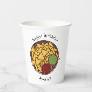 Nachos cartoon illustration  paper cups