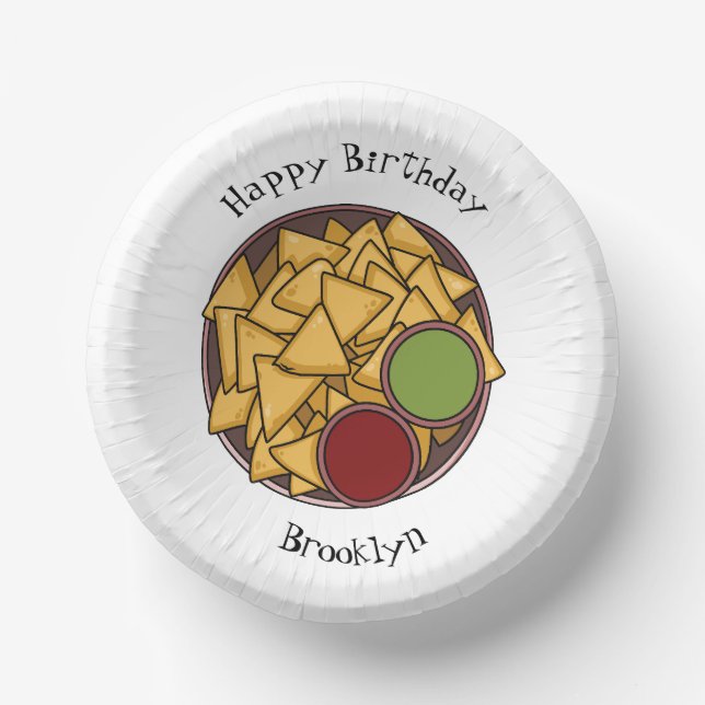 Nachos cartoon illustration  paper plate (Front)