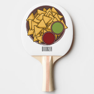 Nachos cartoon illustration  ping pong paddle