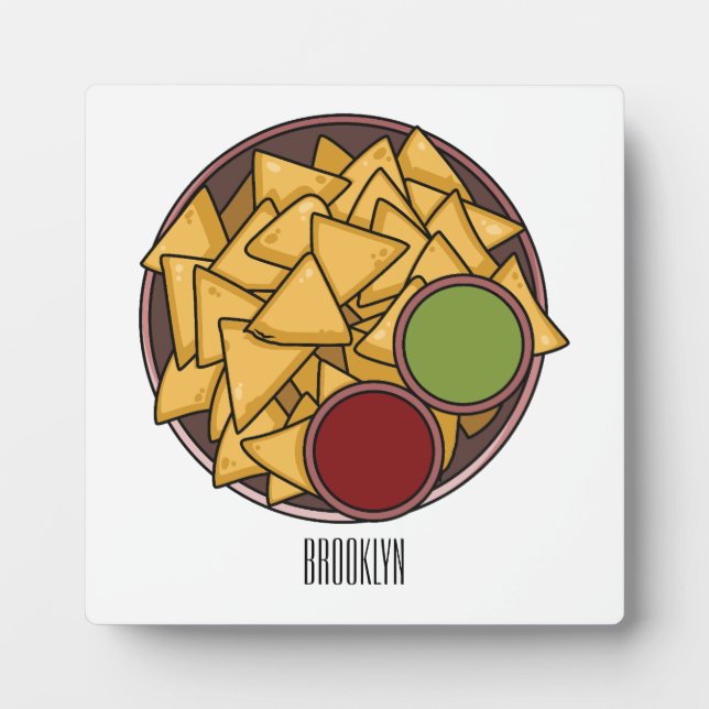 Nachos cartoon illustration  plaque (Front)