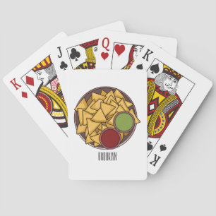 Nachos cartoon illustration  playing cards